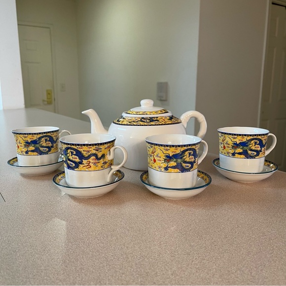 CFI Other - Vintage CFI Porcelain Dragon Tea Set